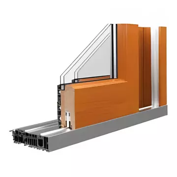 Wood-Line IV 68 Holz-Aluminium-Hebeschiebetür von innen