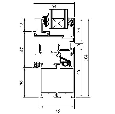 Aluprof MB-45 technische Zeichnung