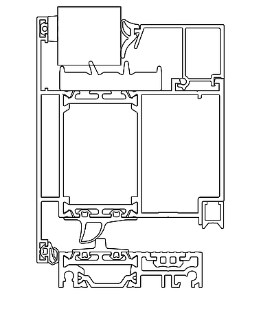 Aluprof MB 86 Haustür technische Zeichnung